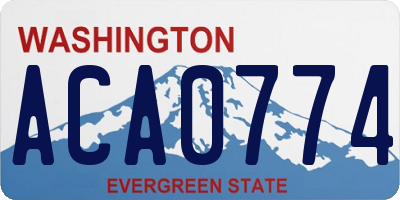WA license plate ACA0774