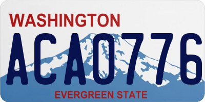 WA license plate ACA0776