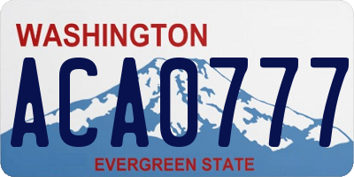 WA license plate ACA0777