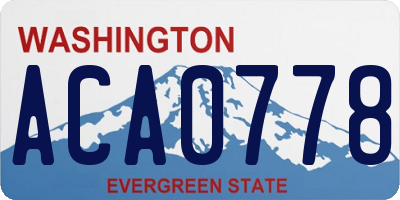 WA license plate ACA0778
