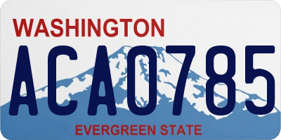 WA license plate ACA0785