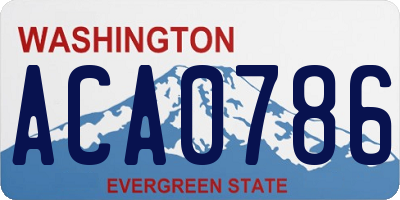 WA license plate ACA0786