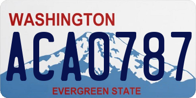 WA license plate ACA0787