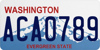 WA license plate ACA0789