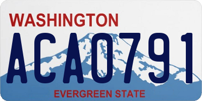 WA license plate ACA0791
