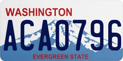 WA license plate ACA0796