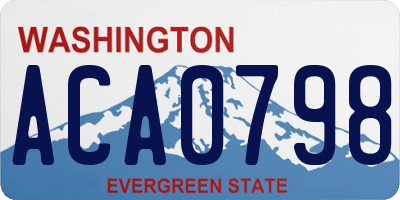 WA license plate ACA0798
