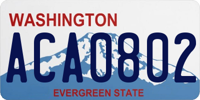 WA license plate ACA0802