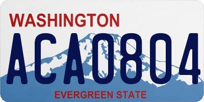 WA license plate ACA0804