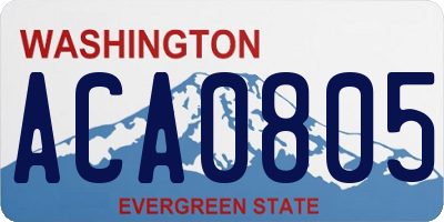 WA license plate ACA0805