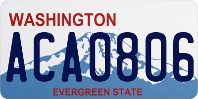 WA license plate ACA0806