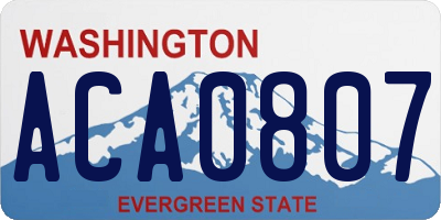 WA license plate ACA0807