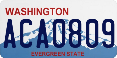 WA license plate ACA0809