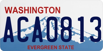 WA license plate ACA0813