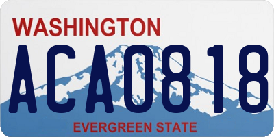 WA license plate ACA0818