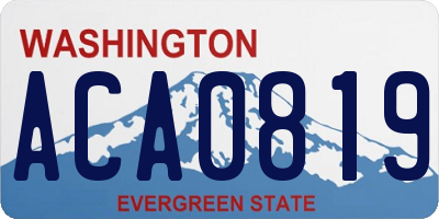 WA license plate ACA0819