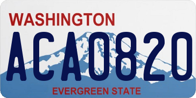 WA license plate ACA0820