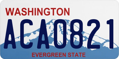 WA license plate ACA0821