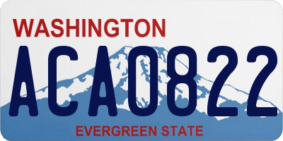 WA license plate ACA0822