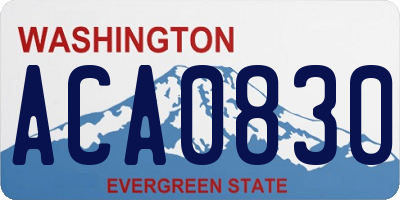 WA license plate ACA0830