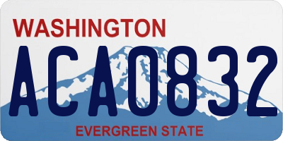 WA license plate ACA0832