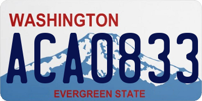 WA license plate ACA0833