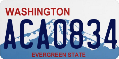 WA license plate ACA0834