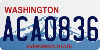 WA license plate ACA0836