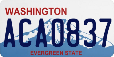 WA license plate ACA0837