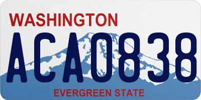 WA license plate ACA0838