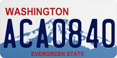 WA license plate ACA0840