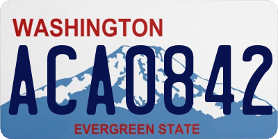 WA license plate ACA0842
