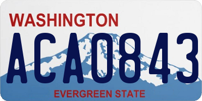WA license plate ACA0843