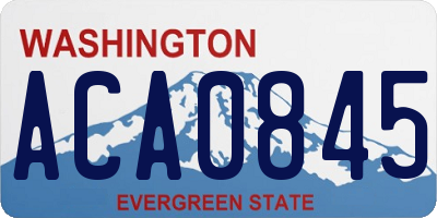 WA license plate ACA0845