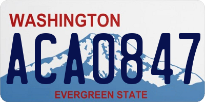 WA license plate ACA0847