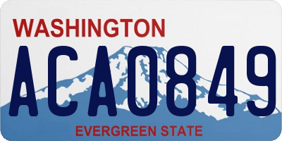 WA license plate ACA0849