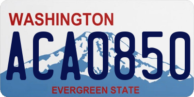 WA license plate ACA0850