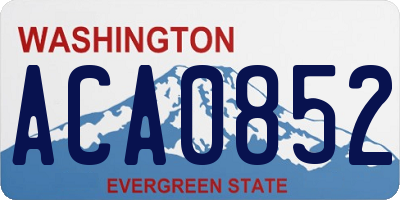 WA license plate ACA0852
