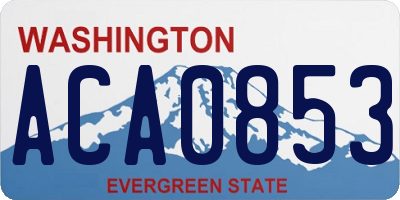 WA license plate ACA0853