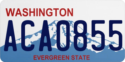 WA license plate ACA0855