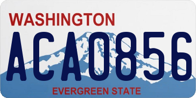 WA license plate ACA0856