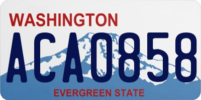 WA license plate ACA0858