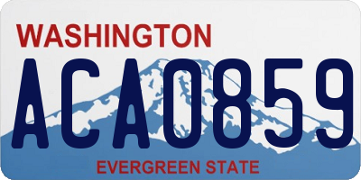 WA license plate ACA0859