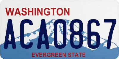 WA license plate ACA0867