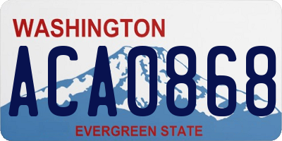 WA license plate ACA0868