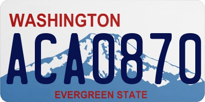 WA license plate ACA0870