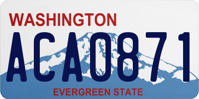 WA license plate ACA0871