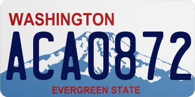 WA license plate ACA0872