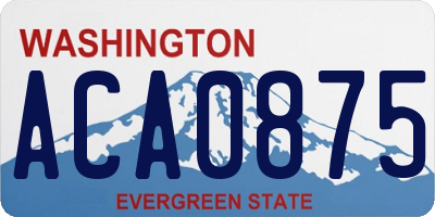 WA license plate ACA0875