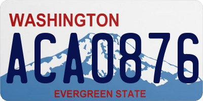 WA license plate ACA0876